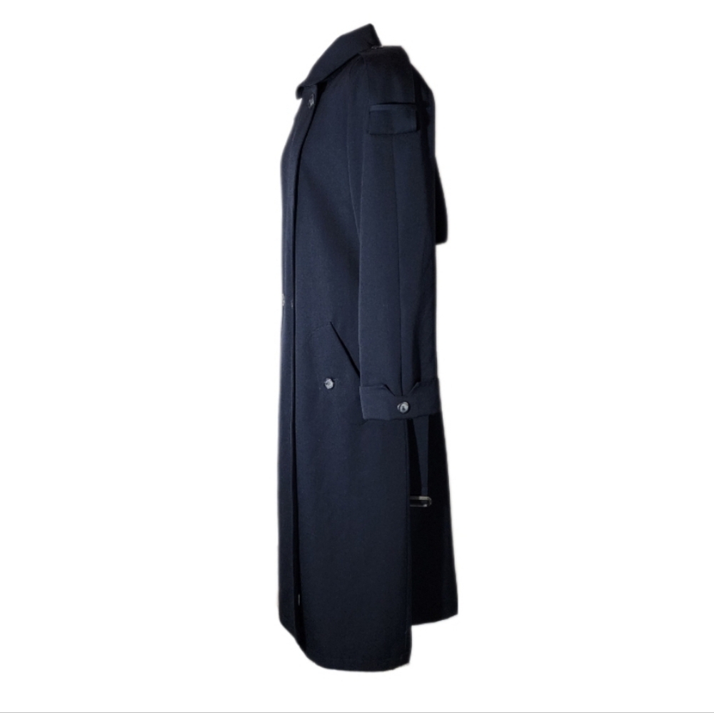 Evan-Picone Coat Double Breasted 100% Wool Trench Black Size L - Picture 7 of 16